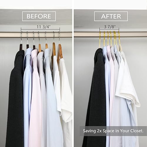 Miniatura 5 de MIZGI Paquete de 30 perchas de terciopelo de alta calidad, resistentes, antideslizantes, delgadas, perchas de terciopelo para trajes, color marfil,