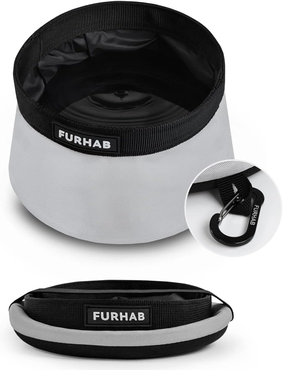 Cuenco plegable para perros, 6 tazas plegables para agua para perros para viajes al aire libre, camping, caminar, tazón grande plegable para