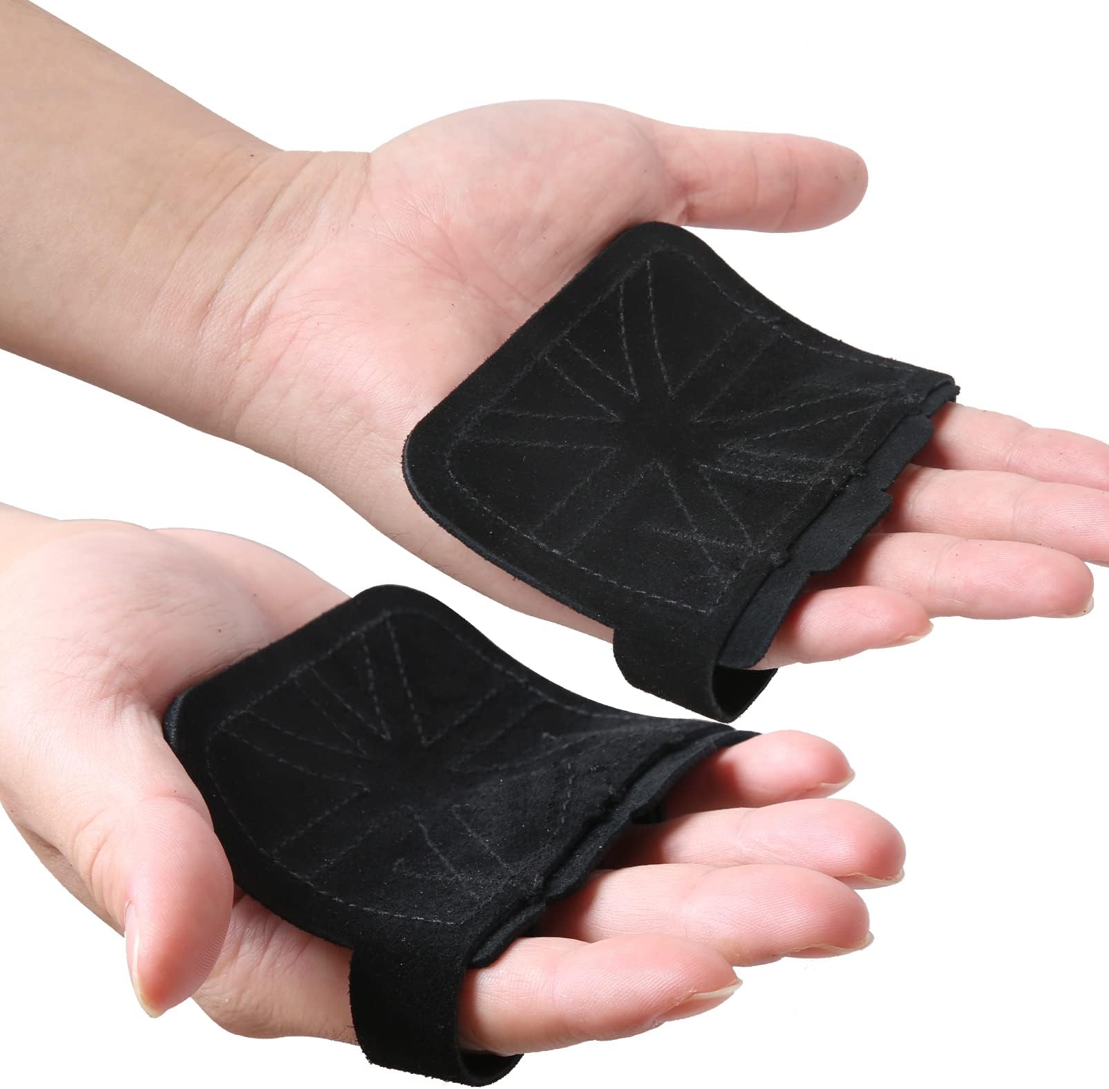 HILAEX Fitness Gym Grip Pads for Weightlifting Powerlifting Cross Training Exercise Deadlift,4 Finger Loop Gym Workout Gloves for Men & Women The Gripper Palm Protection