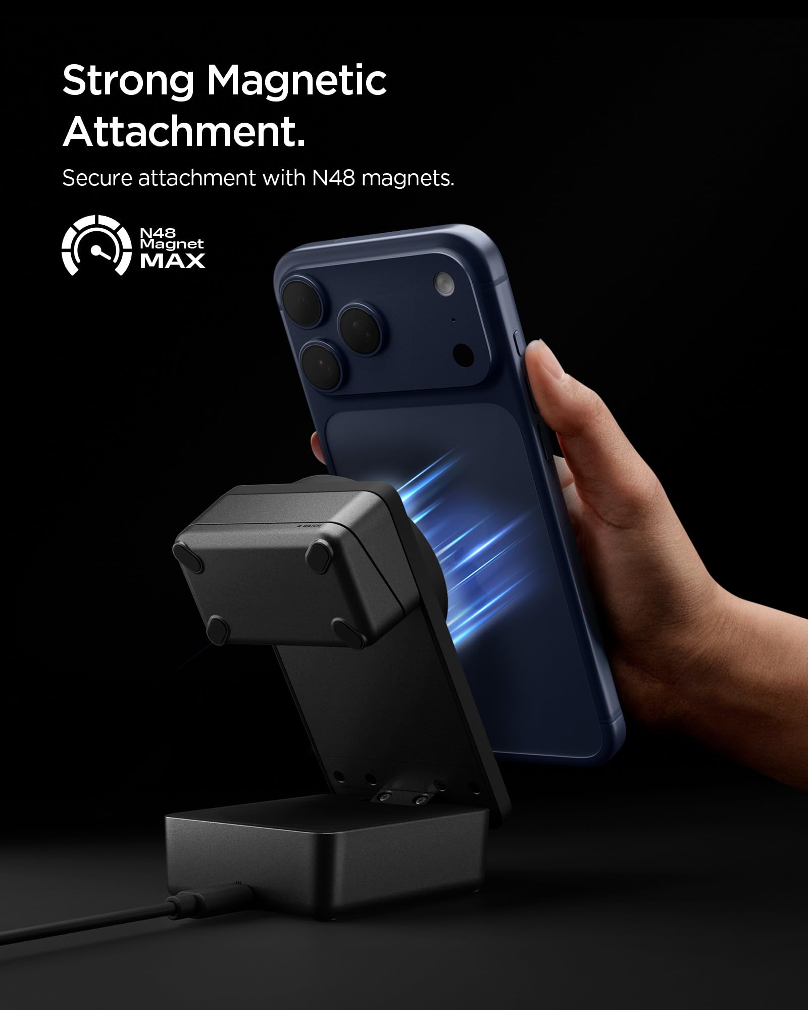 Spigen Essential Qi2.2 25W 3-in-1 MagSafe Ladestation Induktive Ladestation | Kabelloses Faltbares Ladegerät, Wireless Charger, Inkl. USB-C-Kabel, Kompatibel mit iPhone 17/16/15, Apple Watch und AirPods