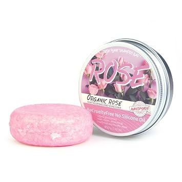 Handmade Solid Shampoo Soap,Rose Scent Hair Soap for Nourishing,Deeping Cleaning and Caring Scalp,Rose Flowers Extract Organic Shampoo Bars for All Hair Types,50-60 Usge,60g