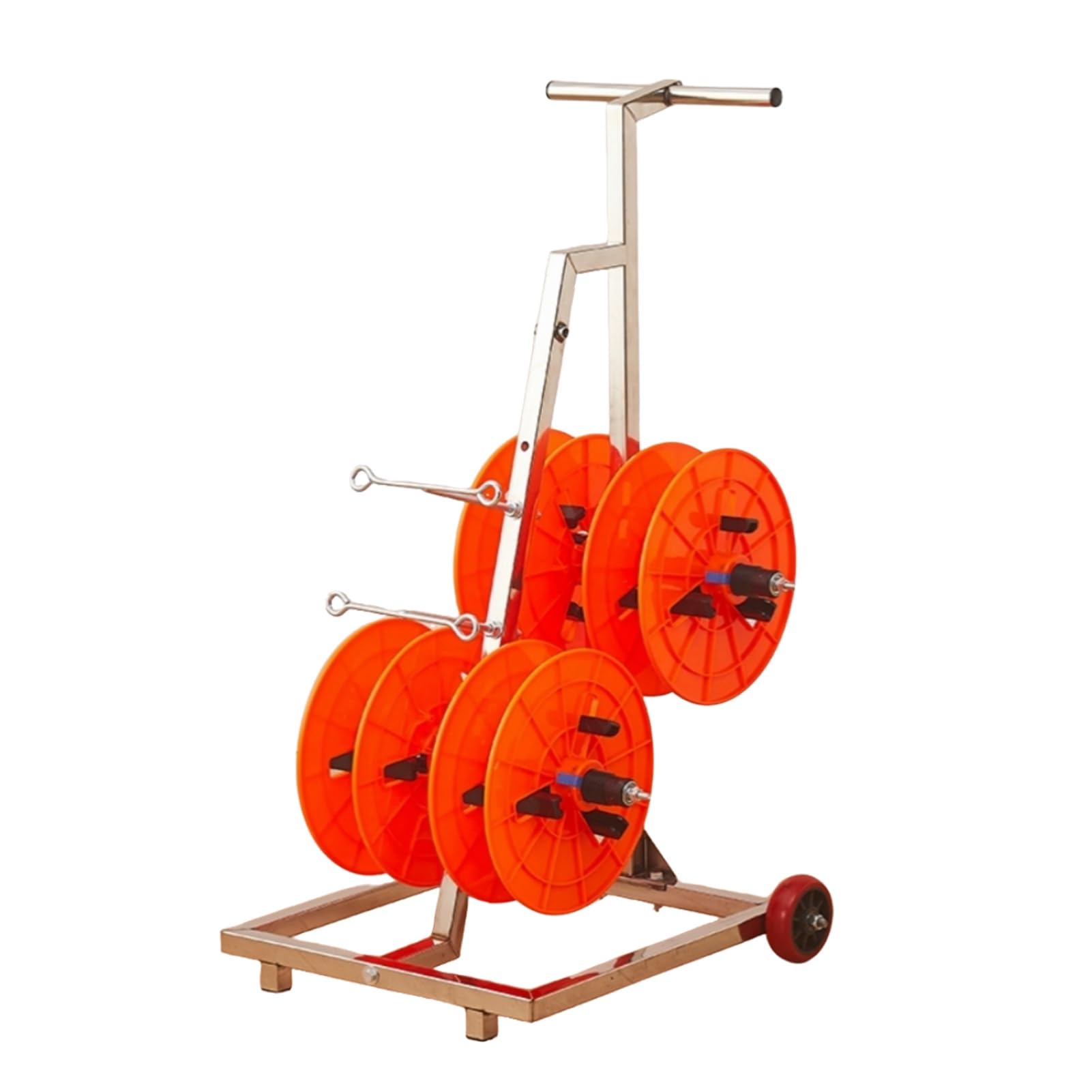WDSOPK Wire Spool Rack,Cable Reel Holder and Dispenser,Multi-Spool,4 Rods for Electricians Workshop Warehouse (Orange 4 Rods Wire)