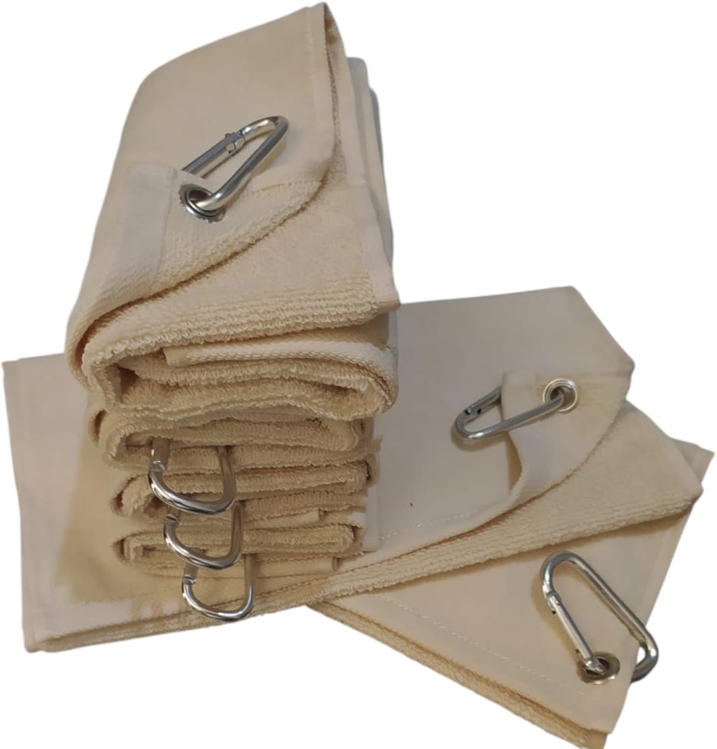 Towland 11''X18''%100 Turkish Cotton Tery Velour Golf Towels,Corner Grommet (12, Cream)