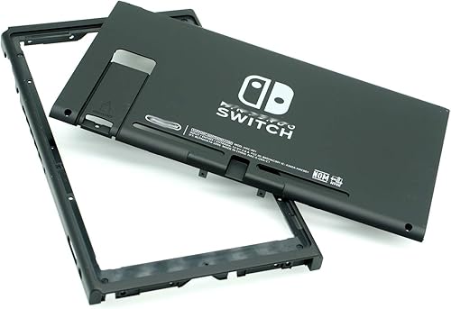 Black Rear Back Cover Replacement Housing Shell Case Bottom for Nintendo Switch Backplate (US Edition)