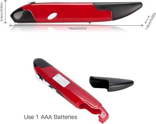 Miniatura 6 de lychee Ratón óptico inalámbrico de bolsillo, 2.4 GHZ USB inalámbrico lápiz óptico ratón 80012001600 DPI ajustable escritura a mano mini ratones para