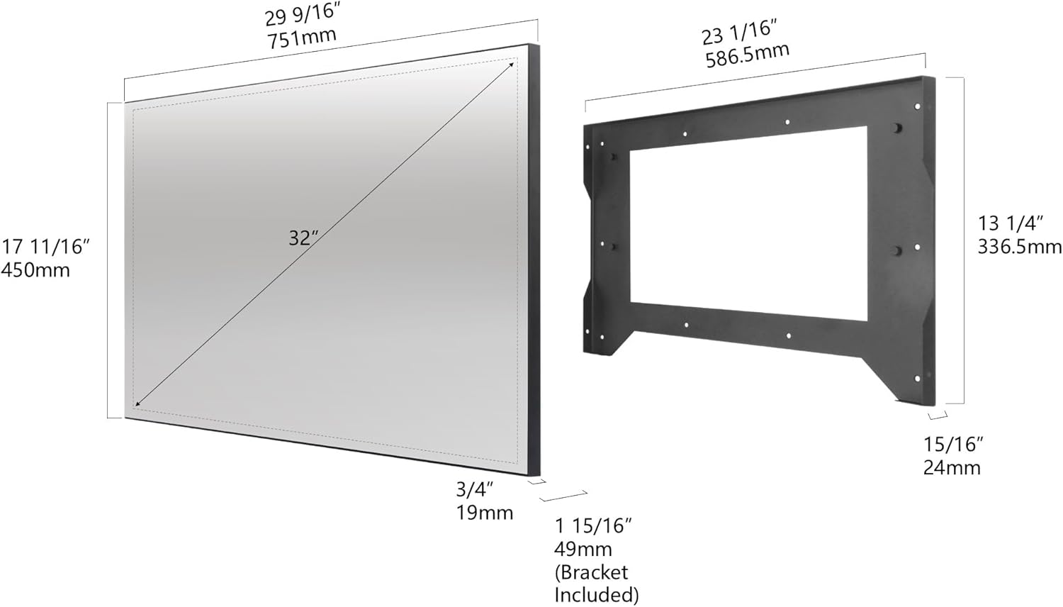 32 inches Smart Mirror for Bathroom, 4K UHD, IPX6 Waterproof, ATSC DTV Television, Voice Control with Wi-Fi & Bluetooth, 2026 Model
