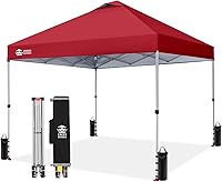 Vista 20 de CROWN SHADES Toldo desplegable de 8 x 8 pulgadas, tienda de campaña de playa con una sola configuración de empuje, parasol fácil para exteriores