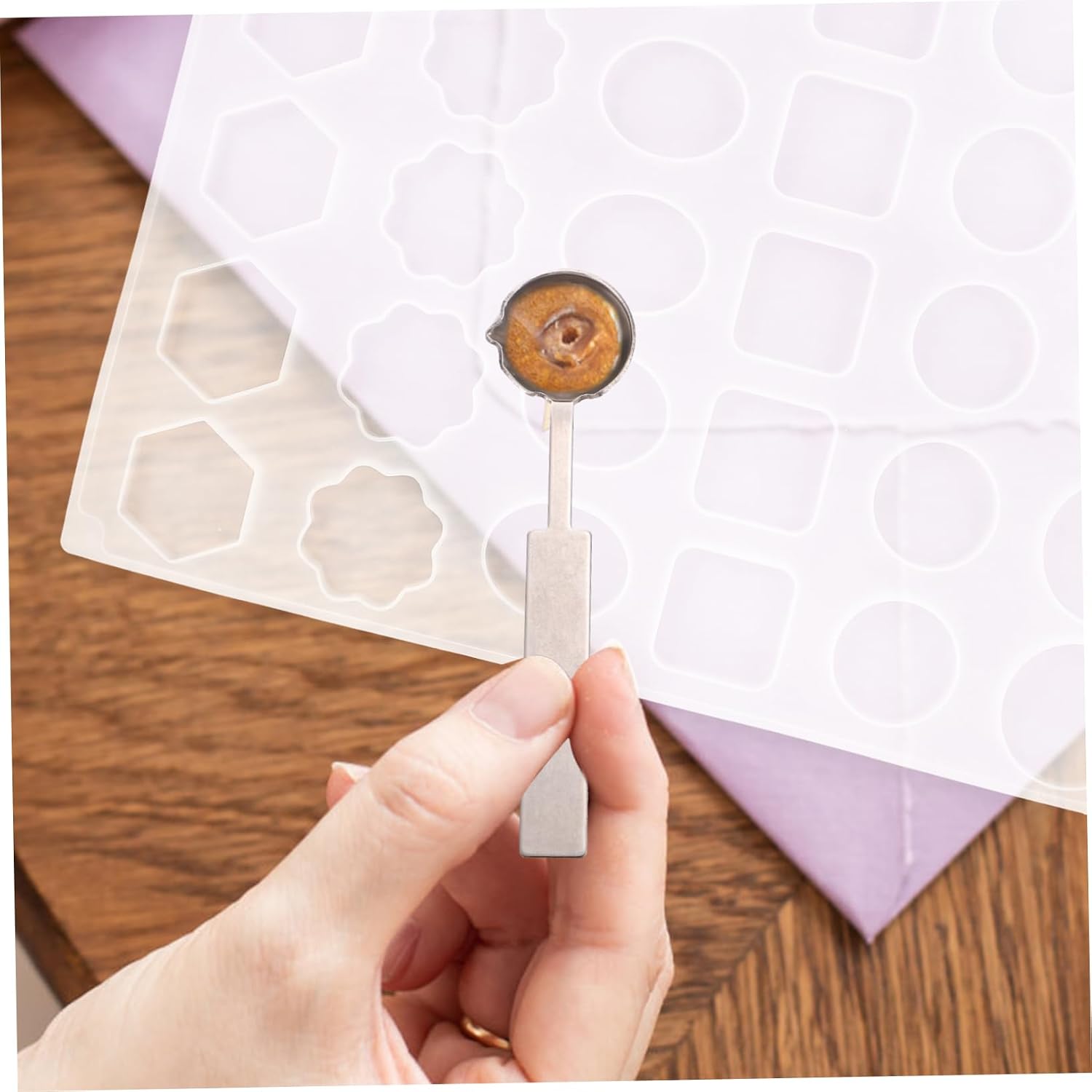 VILLCASE Wax Sealing Mold Silicone Wax Sealing Pad for Invitations Cavity Mat for Easy Demoulding Mass Production of Wax Seals Durable Flexible Design