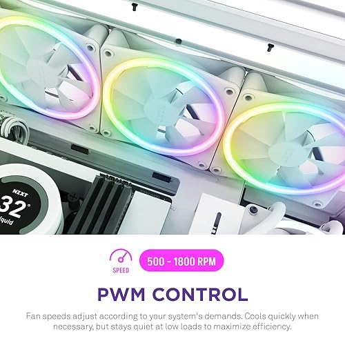 Miniatura 6 de NZXT F140 RGB Pack Doble  2 x 140mm Ventiladores PWM de PC con Controlador RGB  Alto Flujo de Aire, Bajo Ruido  Rodamiento de Fluido Dinámico