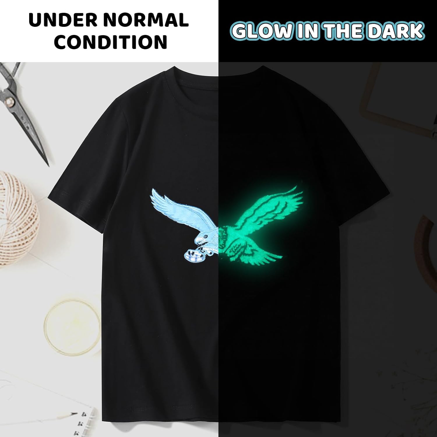 Craftido Glow in The Dark Fabric, 10Pcs (5Colors) Luminous Soft Velvet Fat Quarters Fabric Bundles 18" x 21" for Quilting, Sewing Project, Patchwork, DIY Crafts, Holiday Decorations - Assorted Colors