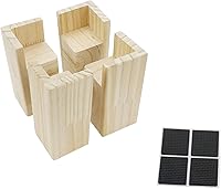 Vista 11 de 4 elevadores de madera cilíndrica para cama, elevadores de muebles de madera, color original sólido para pintura de bricolaje, sofá, silla, mesa