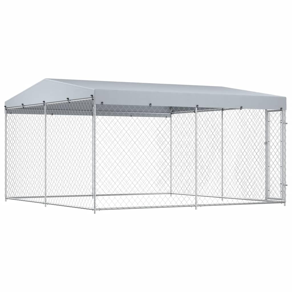 vidaXL Perrera de Exterior con Techo 3,8x3,8x2,4 m
