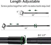Vista 5 de Azada de estribo y cultivador para jardín resistente, azada de deshierbe de acción oscilatoria con aro, herramientas de mano de jardinería