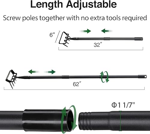 Miniatura 5 de Herramienta de jardín con estribo y cultivador resistente, lazo de discusión de acción hula azada de deshierbe herramientas de mano para mujeres,