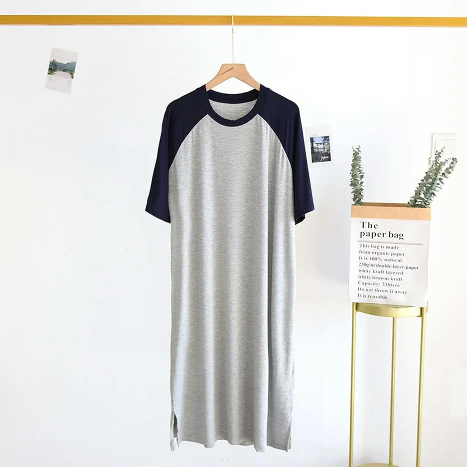 Piżamy Damskie Wiosna Lato Koszule Nocne Damska Koszula Nocna Krótki Rękaw Długa Koszula Nocna Bawełniana Plus Size Bielizna Nocna, Picture2, XL