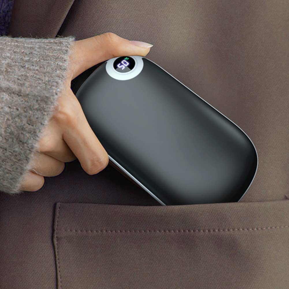 Scaldamani ricaricabili, riscaldatore tascabile elettrico portatile da 10000 mAh e USB riutilizzabile Power Bank Scaldamani caldo double-face Regalo per uomo donna Inverno all'aperto Raynauds