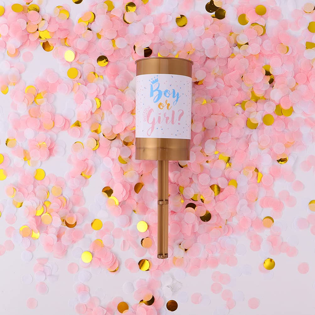 Toyvian 4PCS Pink Party Atmosphere Confetti Cannons, Boy or Girl Gender