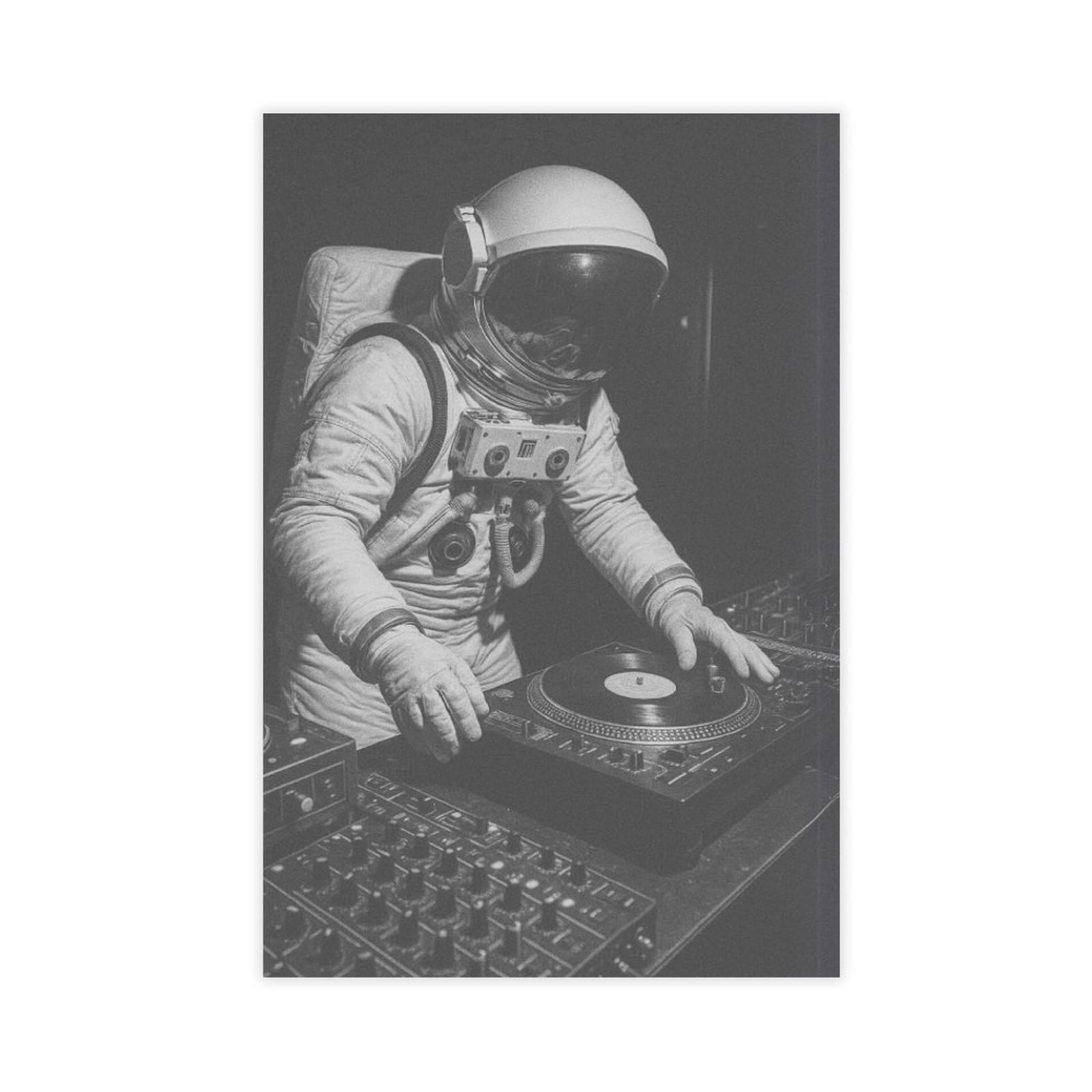 Ywtjax Unframe-Style Astronaut Dj Poster Canvas Poster For Dorm Room Decor Gift