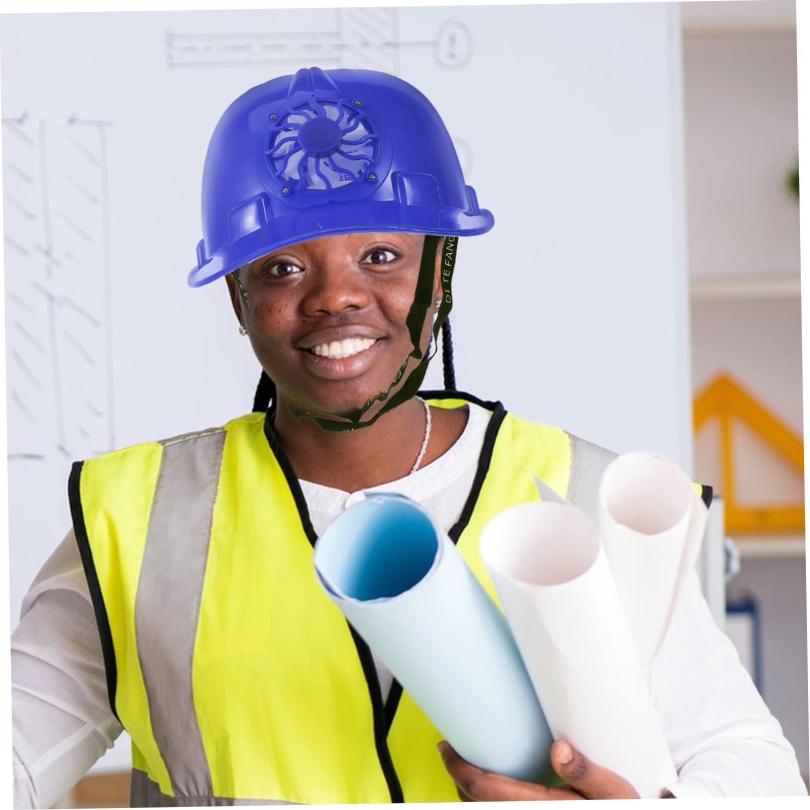 VILLCASE Casco di sicurezza dei ventilatori cappello da sole casco di sicurezza solare riflessivo cappello solare giallo Cappello da operaio edile cappello da lavoro plastica rosso