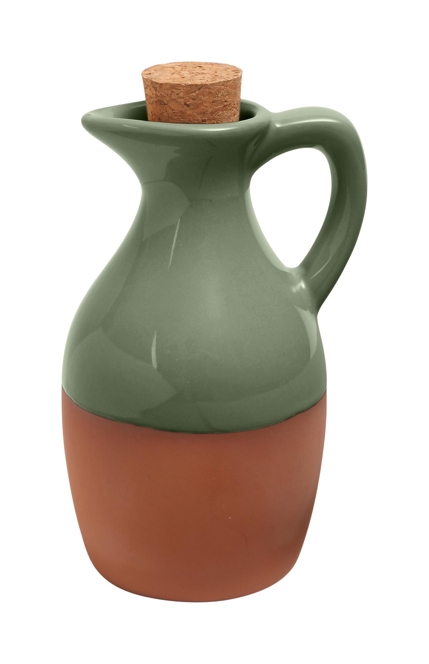 Dexam Sintra Glazed Terracotta Oil Drizzler - Olive Green