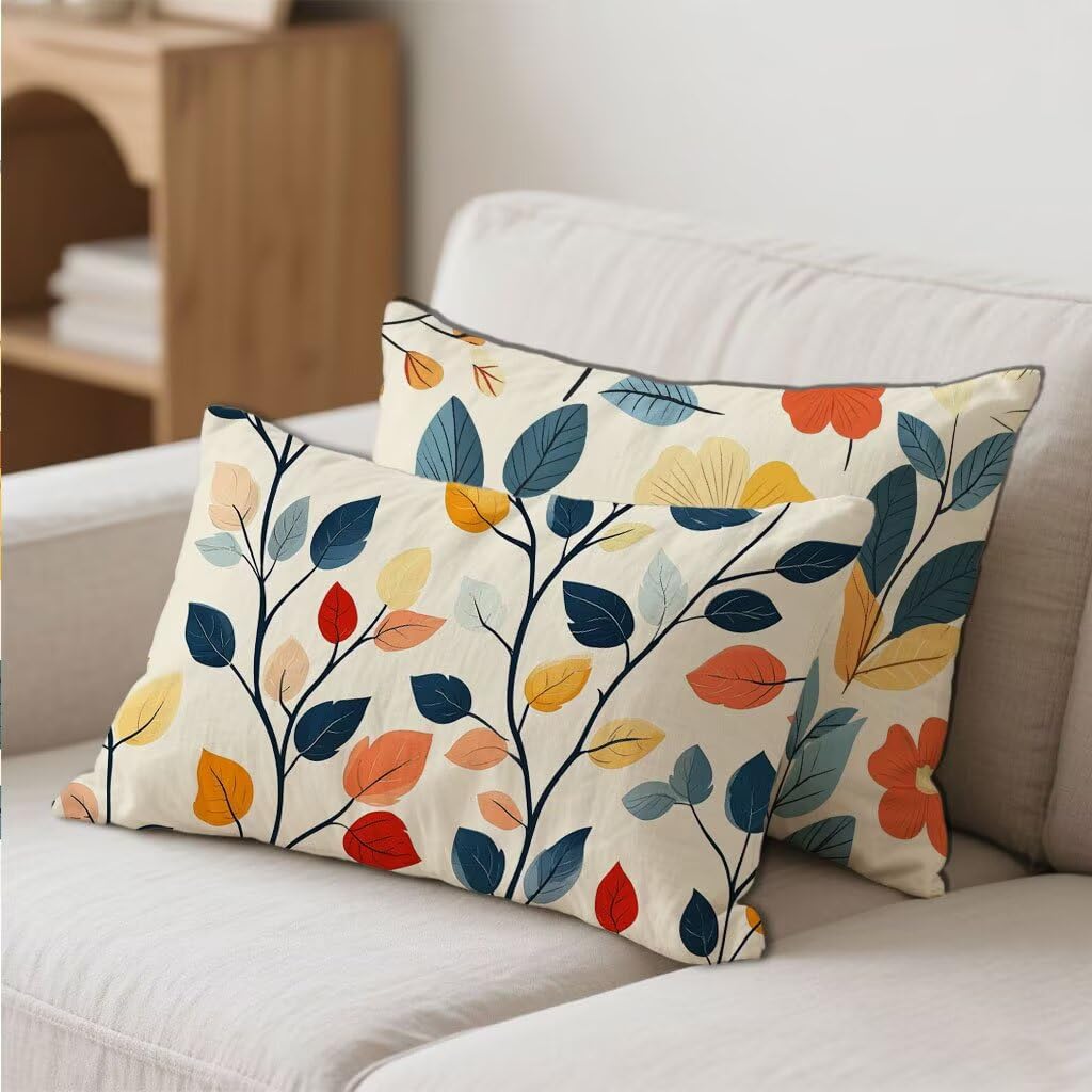 XANAYXWJ Abstrakcyjne geometryczne poszewki na poduszki Zestaw 2 dekoracyjnych poszewek na poduszki 40x60 cm Ukryty zamek błyskawiczny Lniane akcesoria do sofy do sypialni w domu Pomysł na prezent -