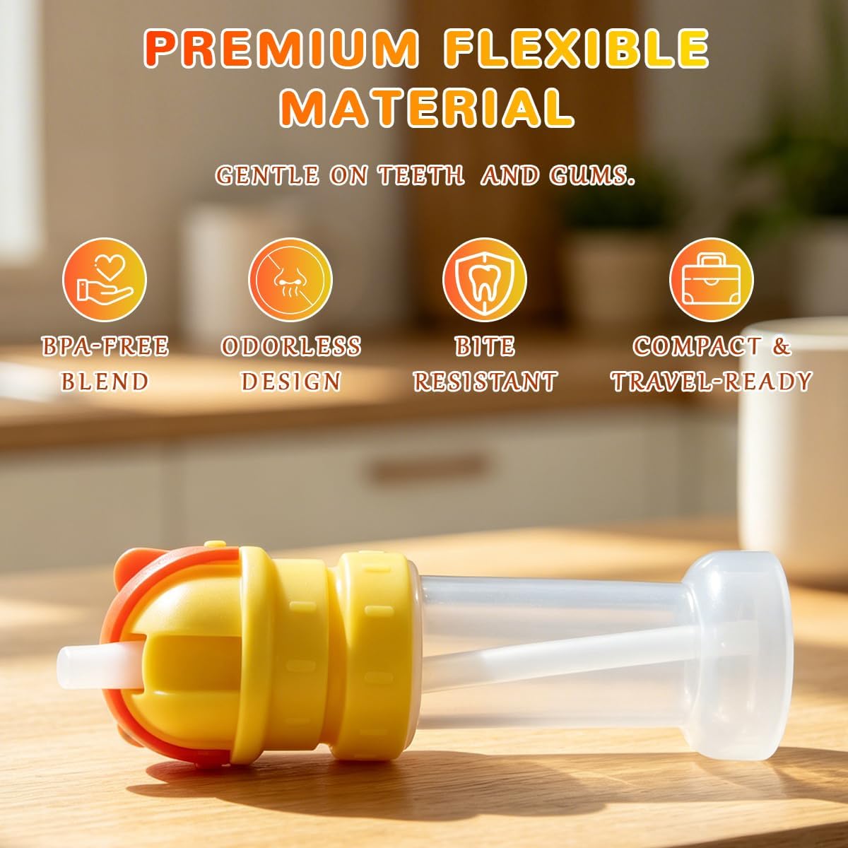 2026 New Water Bottle Spout Conversion Cap with Straw, Flip Top Universal Spout Lid Converter, Dustproof and leakproof, Reusable Beverage Water Bottle Straw Lid, 2Pcs(Orange&Green)