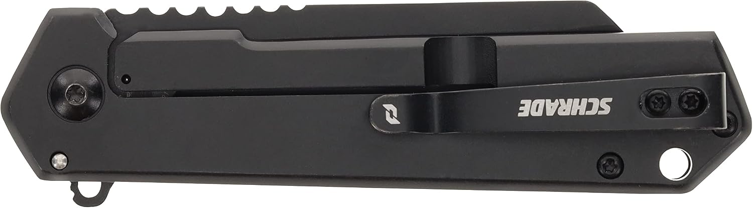 Schrade Lateral Folder with AUS-10 Steel Blade, Frame Lock Design, and G-10 Handles for Everday Carry, EDC