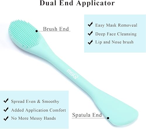 Miniatura 3 de MSQ Cepillo de silicona para mascarilla facial, limpiador facial suave, paquete de 2 cepillos de doble extremo para barro, arcilla, máscara mixta de