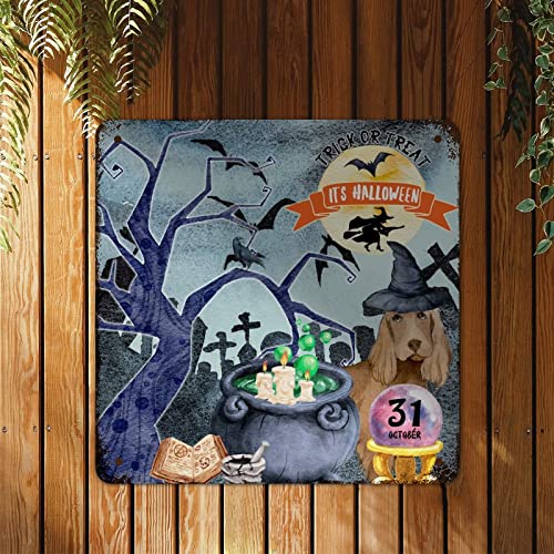 Panneau en métal art mural rustique Halloween sorcière rigide durable - 4
