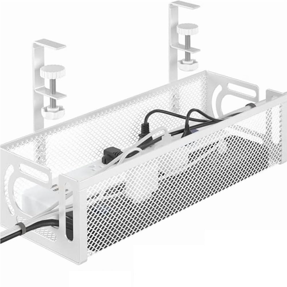 Under Desk Cable Management Tray - No Drill Cable Organizer 