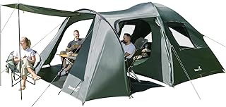 Skandika Kuppelzelt Västervik 5 | NEUES Modell 2024, Camping Zelt 5 Personen mit Vorraum, eingenähter Zeltboden, wasserdicht, 195 cm Stehhöhe, 3000 mm Wassersäule, 3 Eingänge | Familienzelt