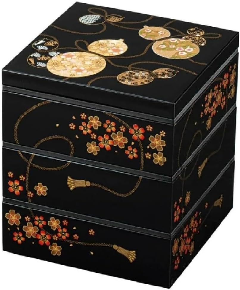 天然木漆塗 小紋伝統柄 蒔絵椀 五客 木箱入 黒塗 木製漆器 汁椀【CL65