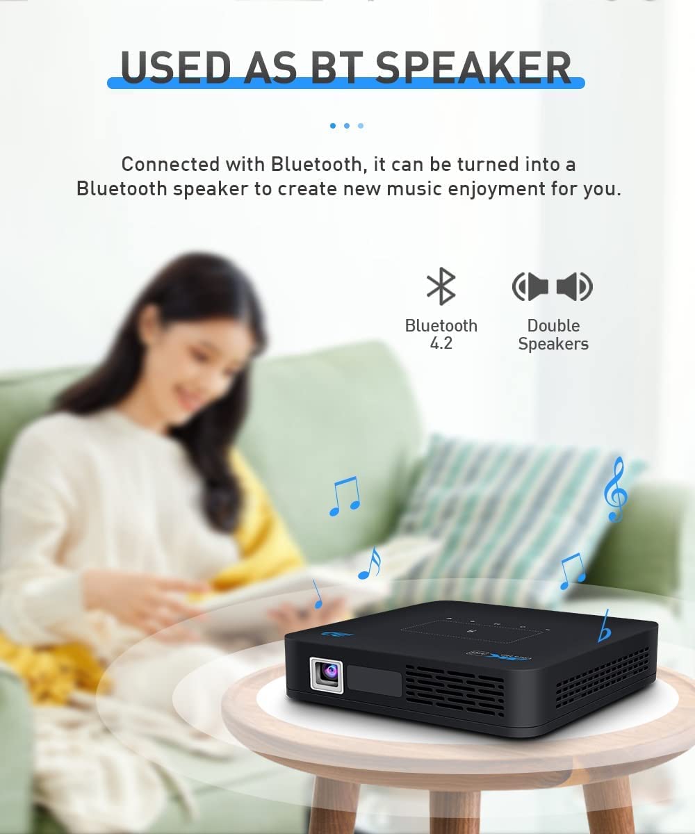 ARTSZY Proiettore Mini DLP P15 Proiettore video tascabile compatibile con HDMI Portatile Android Home Theater Bluetooth 3D Proyector