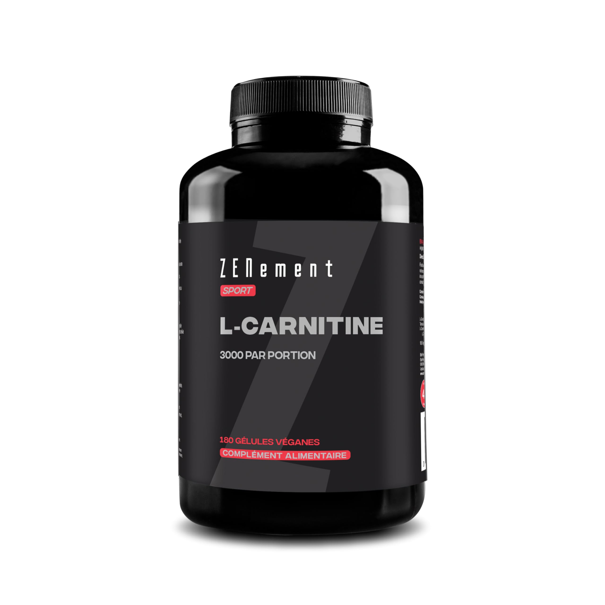 L-Carnitine 3000 mg – 180 Gélules à Haute Dosage – Pour un Mode de Vie  Actif – Gélules Véganes, Sans Gluten, Lactose ni Soja – Complément  Alimentaire pour Sportifs – Zenement : Amazon.fr: Hygiène et Santé
