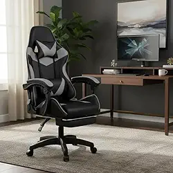 Cadeira Escritório Gamer Reclinável Ergonômica Profissional (Preto)