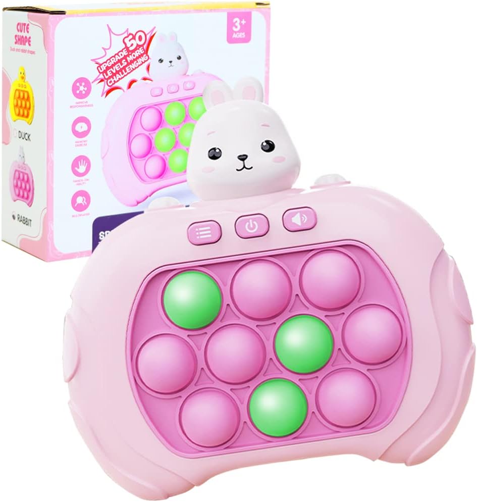 AIPINQI Pop Game Light Up Fidget Toy, Quick Push Game, Whack a Mole Game, Decompression Breakthrough Puzzle Pop Game Machine, Multiple Game Modes Toy for 3+ Years