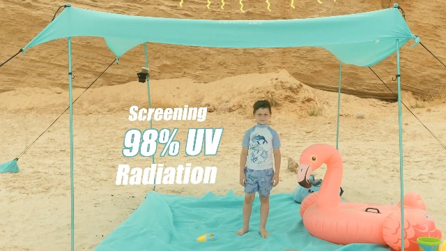 Parasole Da Spiaggia Tenda Da Spiaggia GLINKADO Pop Up - UPF 50+, Per 1-3 Persone, Leggera 0.99kg, Con Custodia E Picchetti Tenda Da Spiaggia Portatile - 2