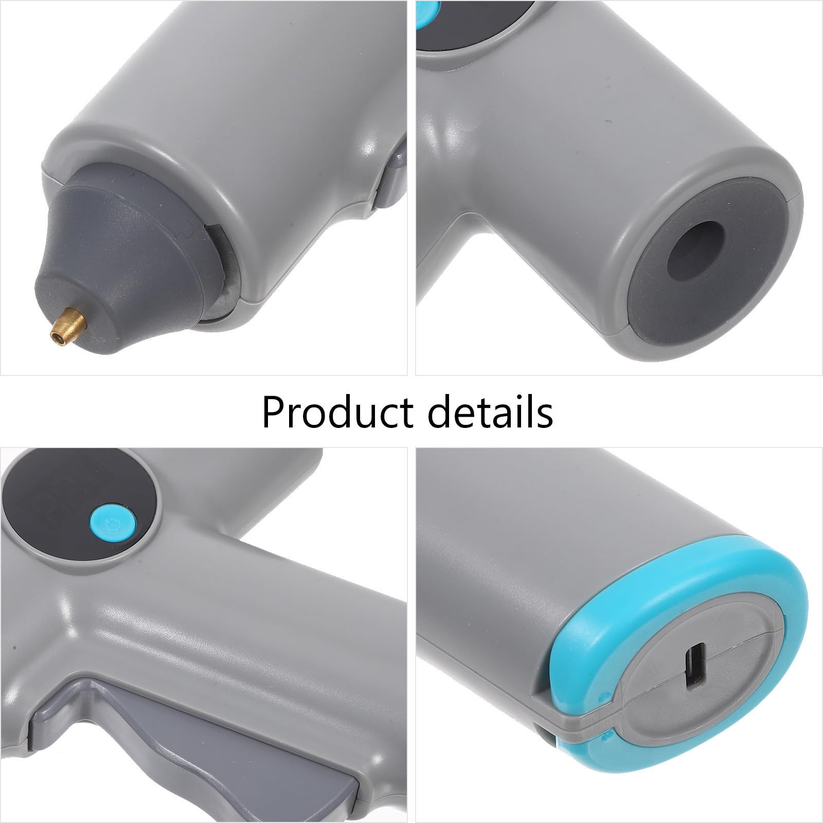 Pistola per Colla Caldo senza Fili con Controllo Digitale della Temperatura, Design Compatto in Plastica, Ricaricabile e Adatta per Artigianato e Riparazioni Fai-da-te