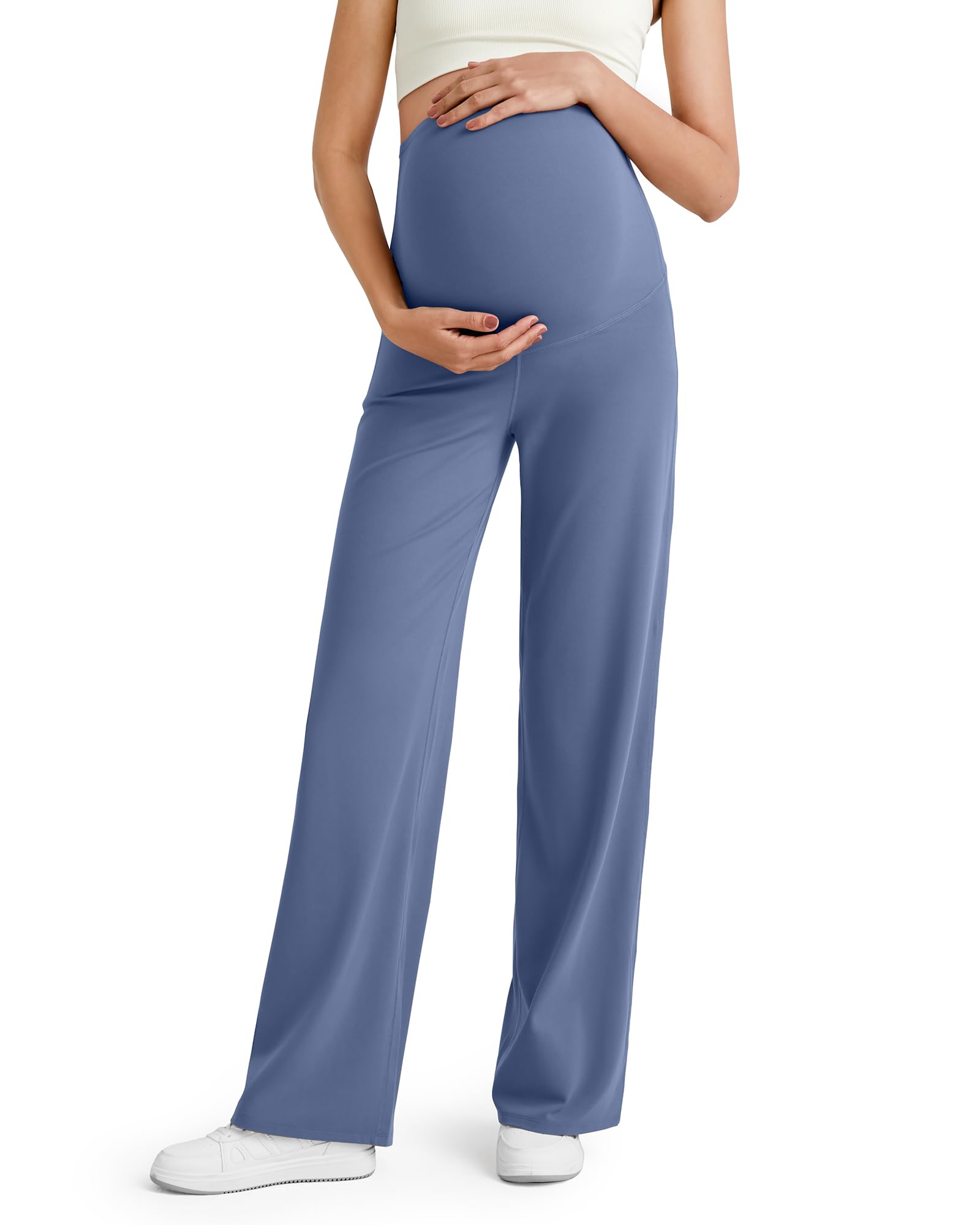 G4Free BareFeel Maternity Yoga Pants Pregnancy Slacks Over the Belly