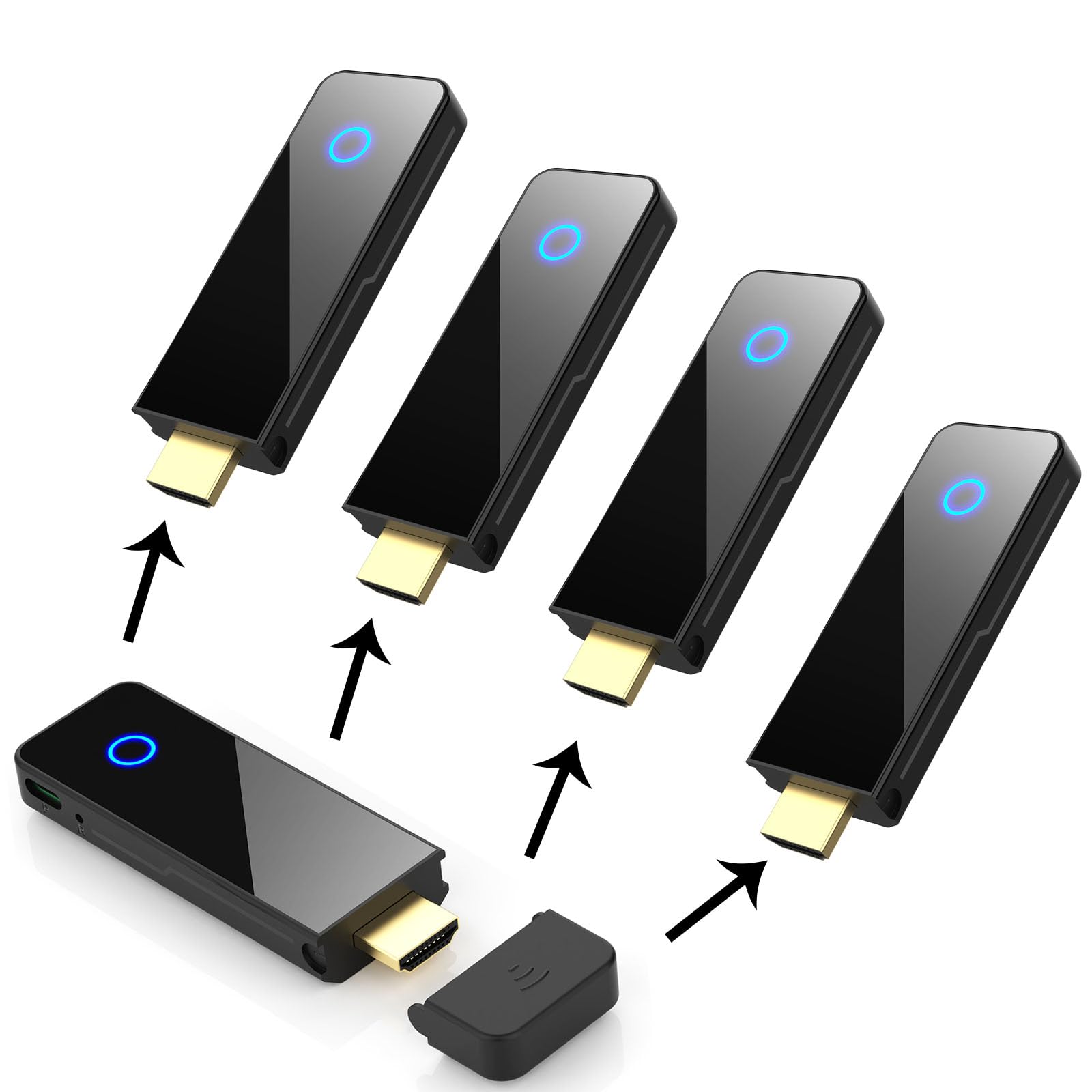 Mini Wireless HDMI Transmitter and 4 Receiver