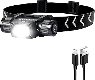 APLOS H340 Headlamp Flashlight Rechargeable - Lightweight Headlamp with 1500 Lumens and 180° Swivel Base, Super Bright LED Headlamp with Red Light Mode