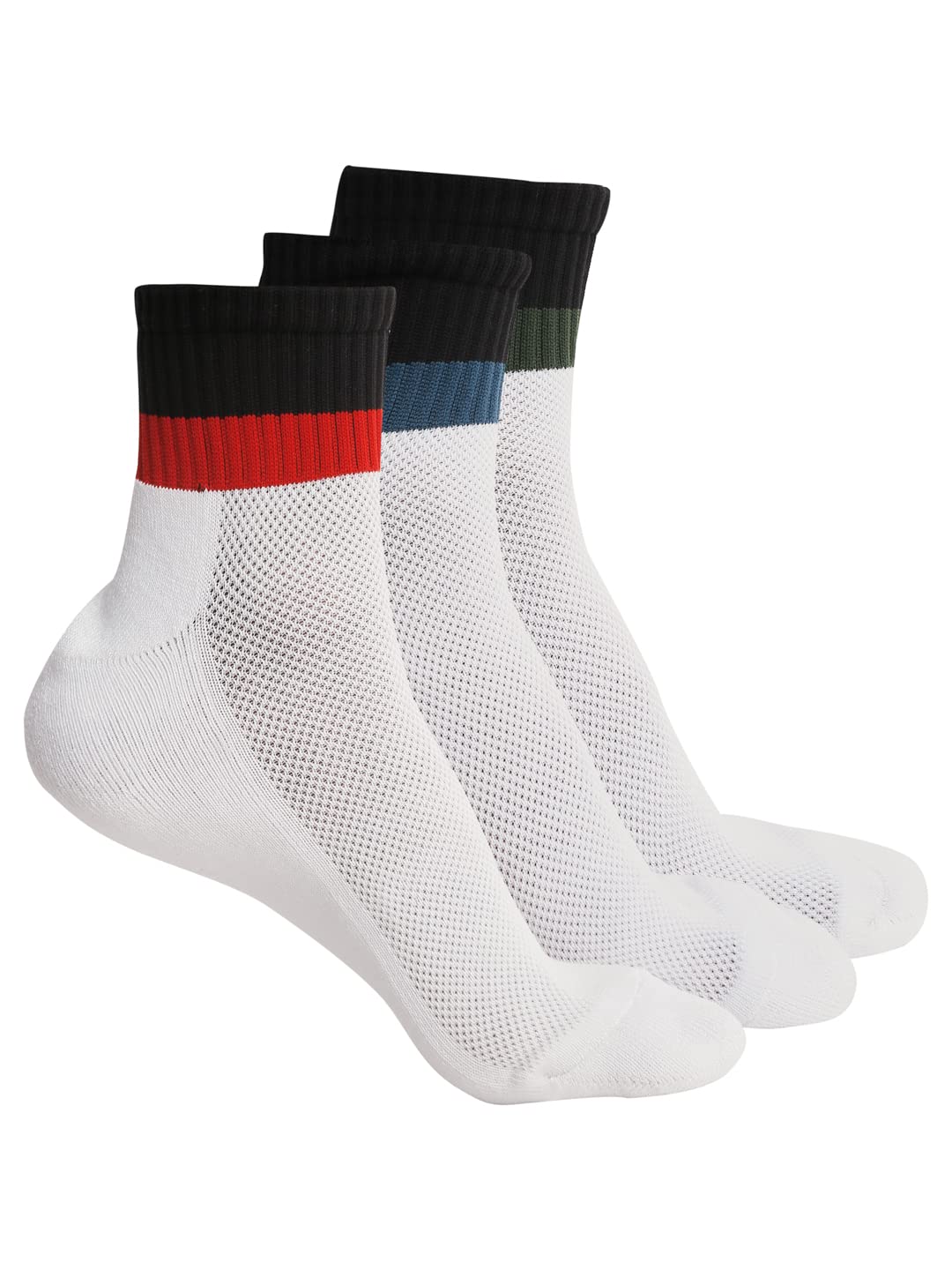 louis stitch Men Sports Style Ankle Length Egyptian Cotton Sneakers Socks (Pack Of 3) (Blue_Red_Green)-picture-12