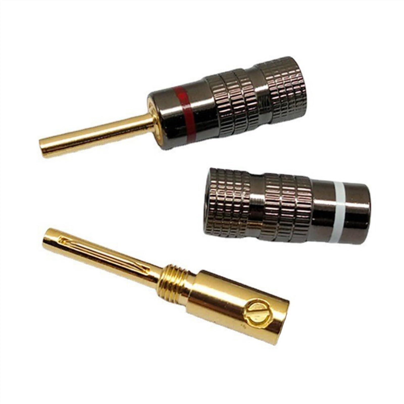 2/12/24/50Pcs Banana Plugs Pure Copper 24K Gold-Plated Terminals