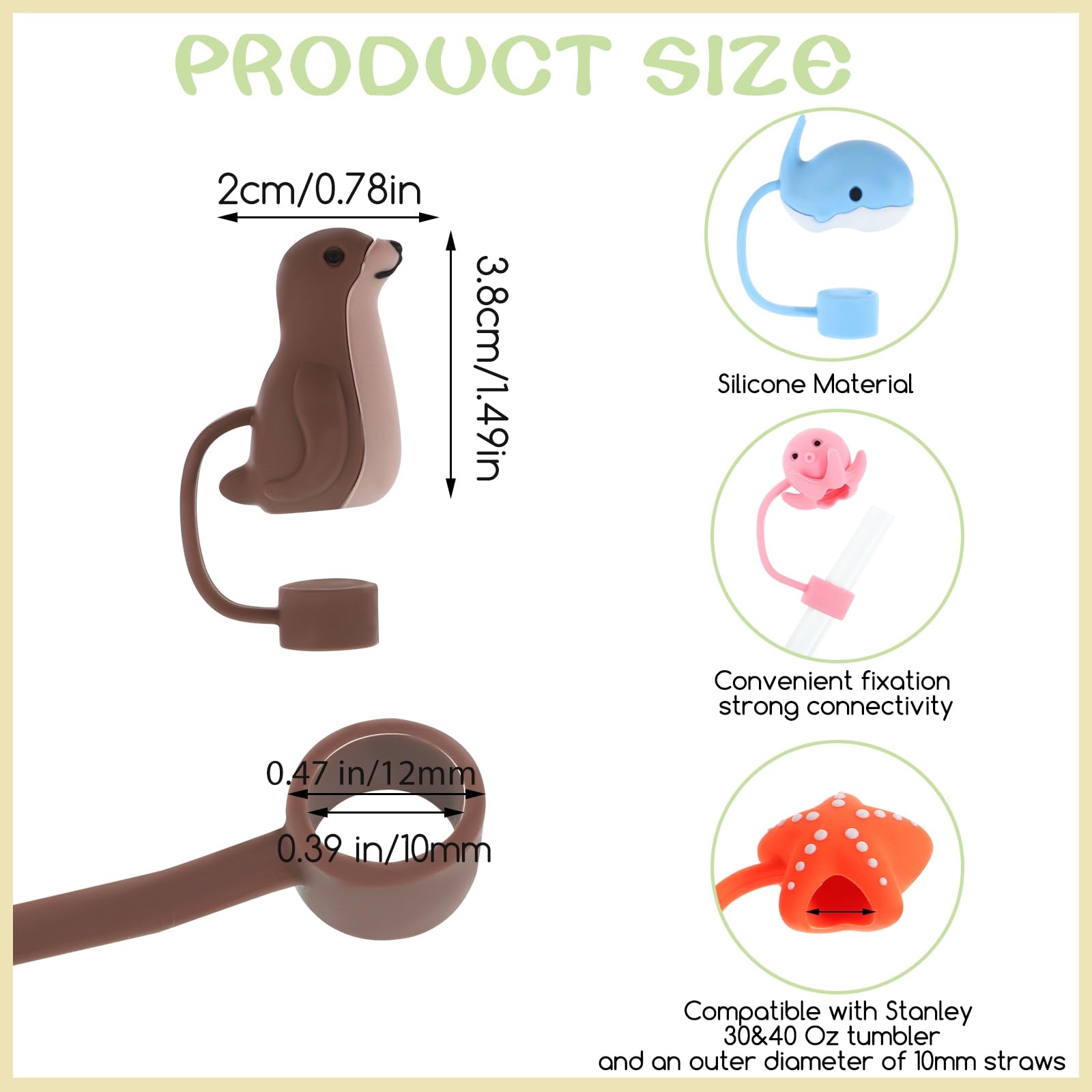 4st Rietjeshoezen Compatibel met Stanley, Siliconen Fles Gevormd Roze Rietjes Doppen Schattig met Handvatten Rietje Tips Hoesbeschermer voor Stanley 40/30 Oz Tumbler
