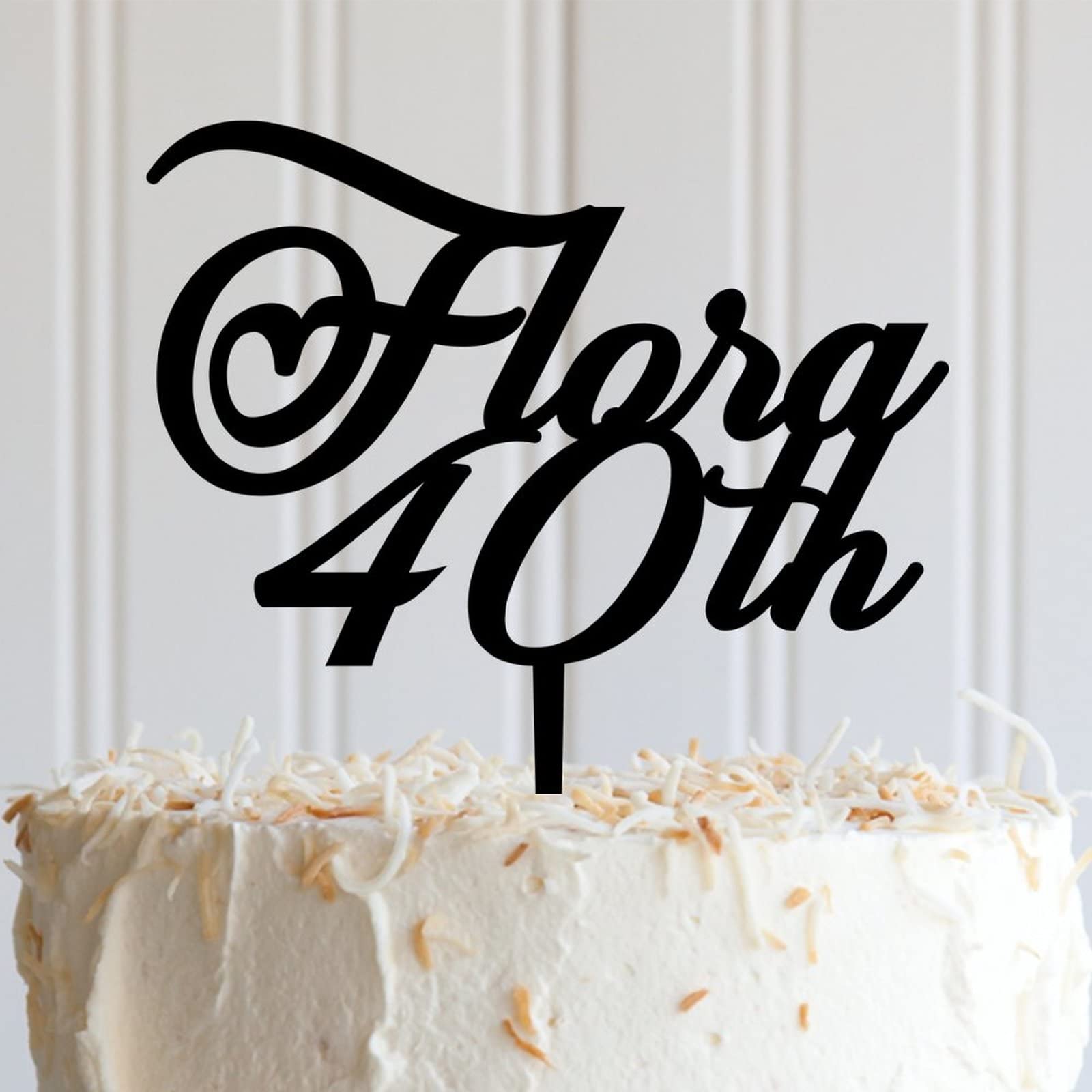 Décoration de gâteau d'anniversaire « Hello 40th Sweet Birthday » en bois classique personnalisé pour homme et femme - Pour fête prénatale, mariage