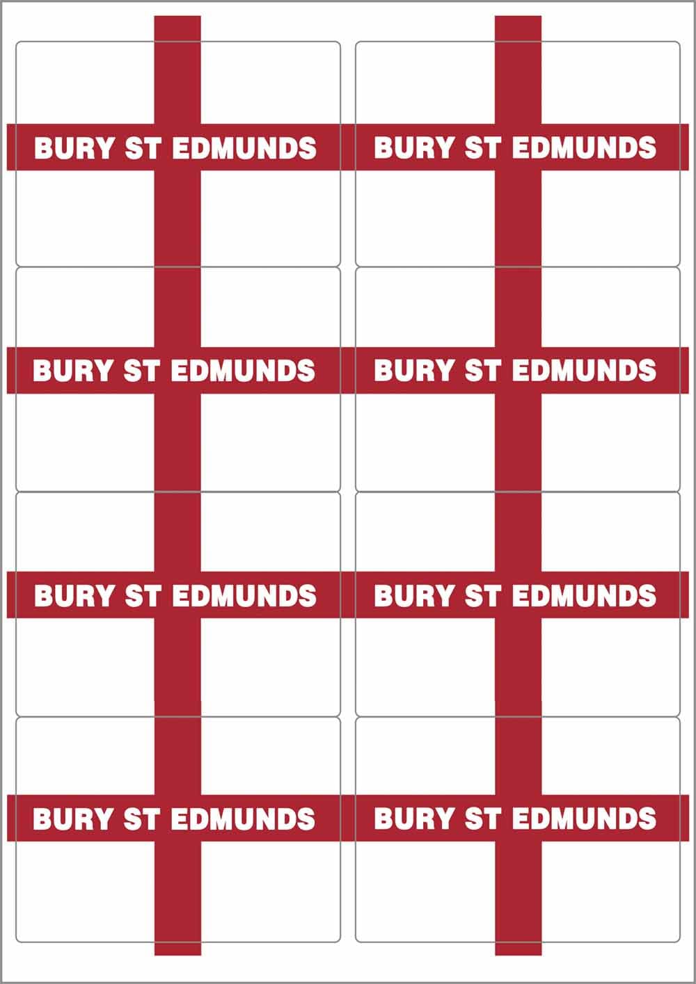 Ozorath Bury St Edmunds England Flag Matt Paper Stickers
