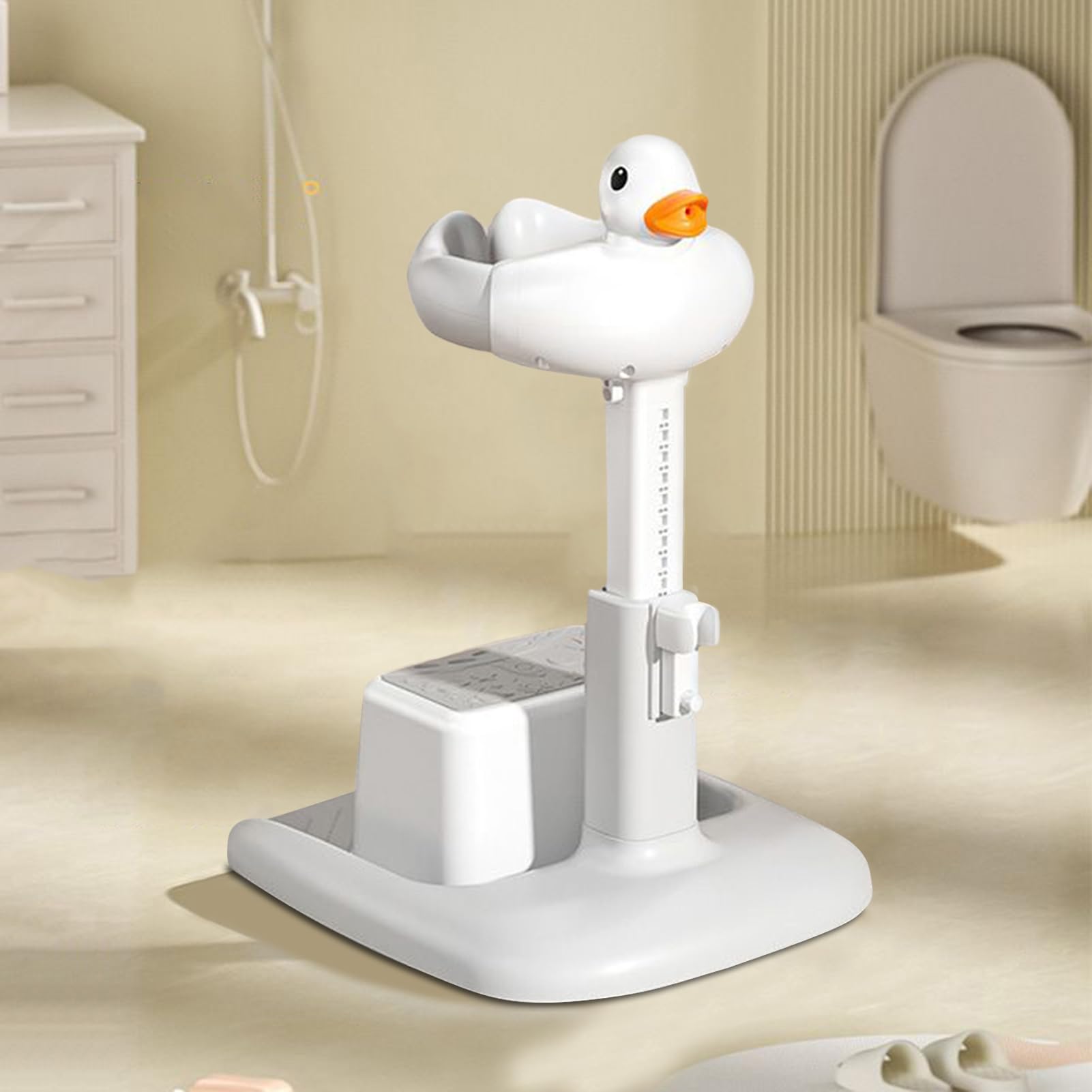 Dusche Standing Support - 46x40x55cm, ohne Schleifrohr, tragbare Höhenkontrollbasis, faltbare Waschhilfseinheit | Ideal für Neugeborene Pflege Badezimmer-Set Babyzimmer Kleinkinder Rohrhalter u