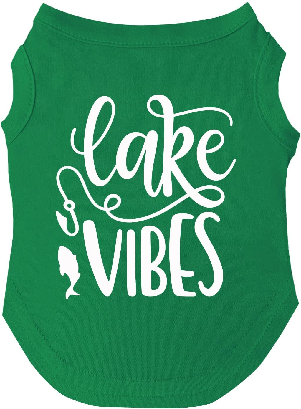 Lake Vibes Dog Tee Shirt Sizes for Puppies, Toys, and Large Breeds (Red, X-Small 117)