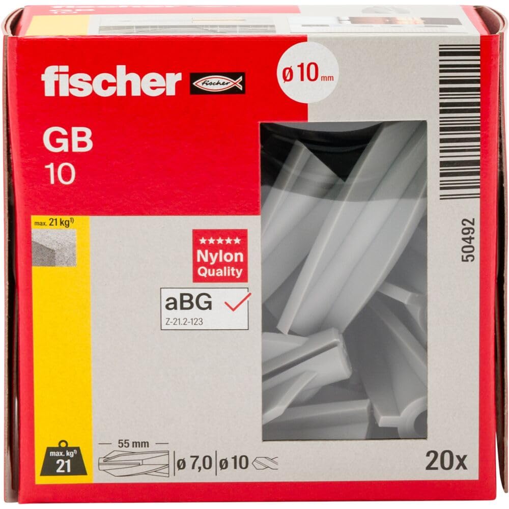 Fischer Nylon Aircrete Anchor 10mm GB10 (20 Pack)