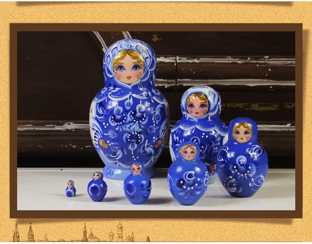 Russian Matryoshka Cute Matryoshka 7-Piece Russian Nesting Dolls Christmas Halloween Birthday Travel Souvenir Decoration